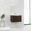 Meuble-lavabo moderne, 30 po, lavabo en résine, portes, fixation murale, lavabo rayé, portes à fermeture en douceur et poignée en métal anticorrosion, look, rayure, contreplaqué