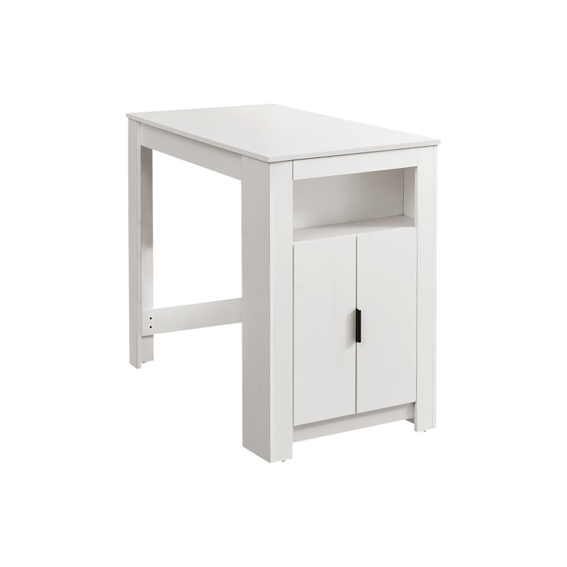 Table de salle à manger, rectangulaire, 48 po, hauteur de comptoir, petite cuisine, rangement, stratifié blanc, contemporain, moderne