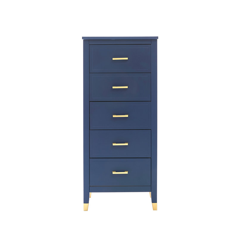 Olivette 5 - Drawer Chest of Drawers, Navy