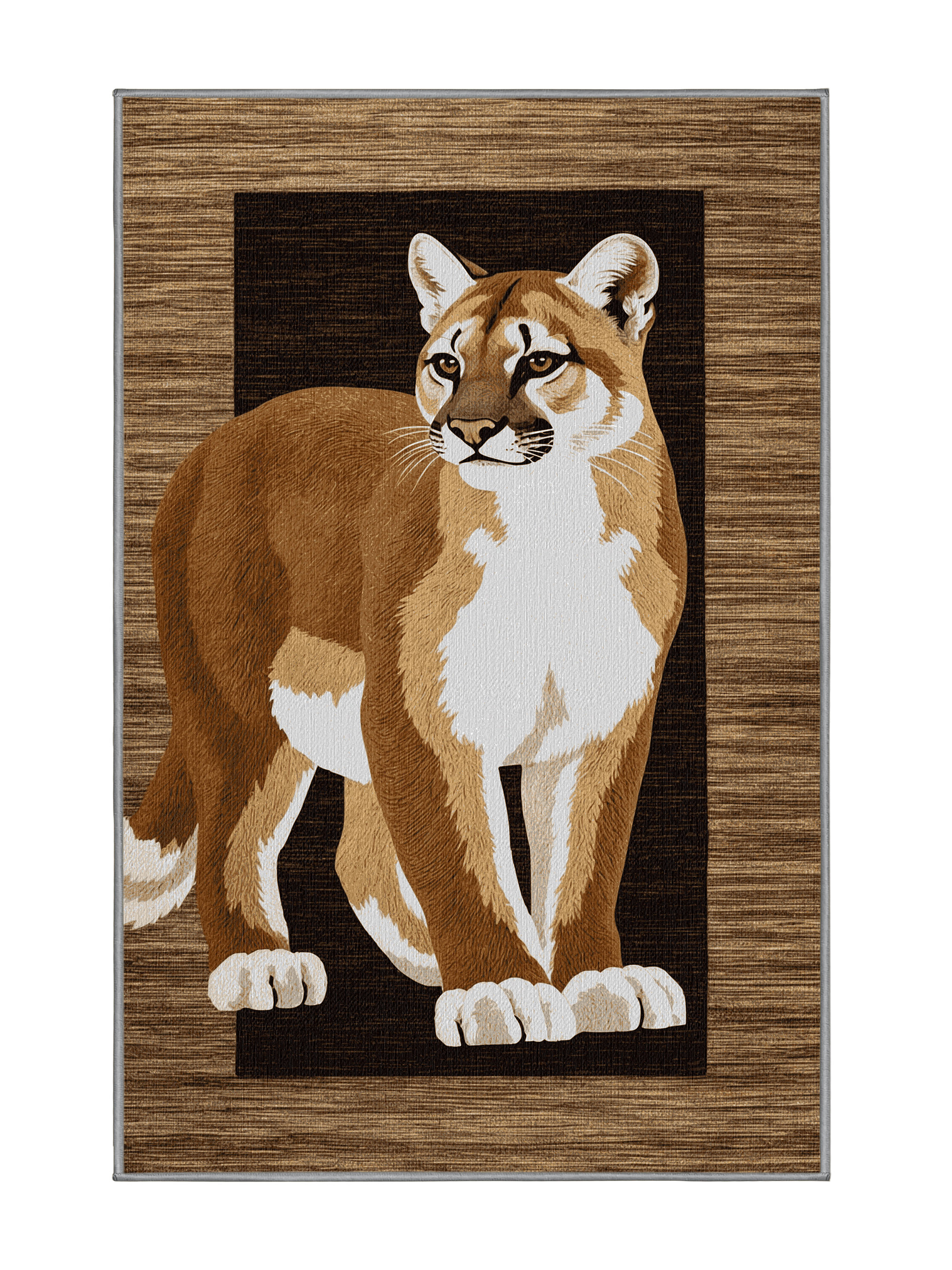 Foundry Select Washable Canadian Cougar Big Cats Area Rug | Wayfair