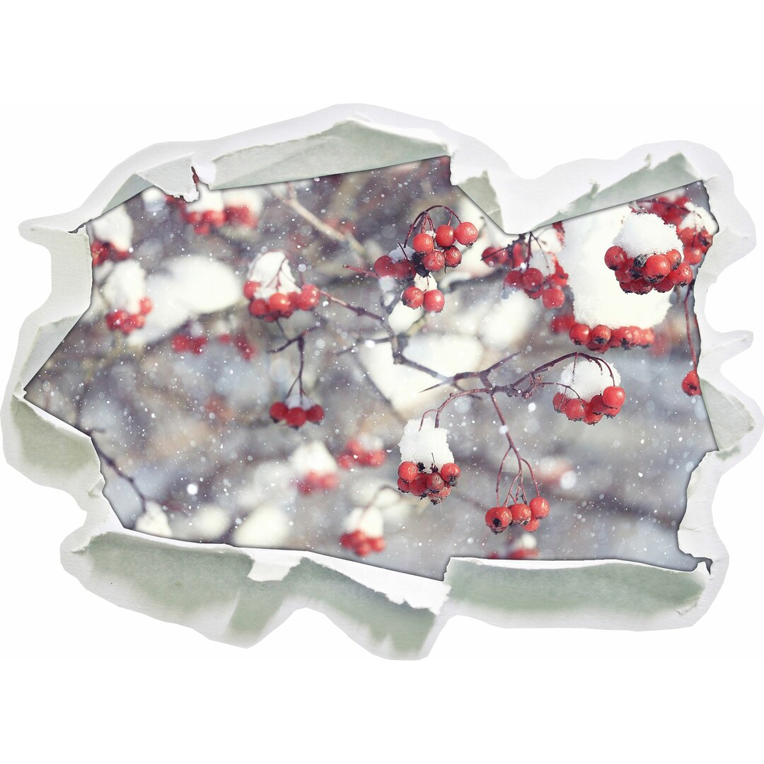 Schneebedeckte Veilchenbeeren Wandaufkleber