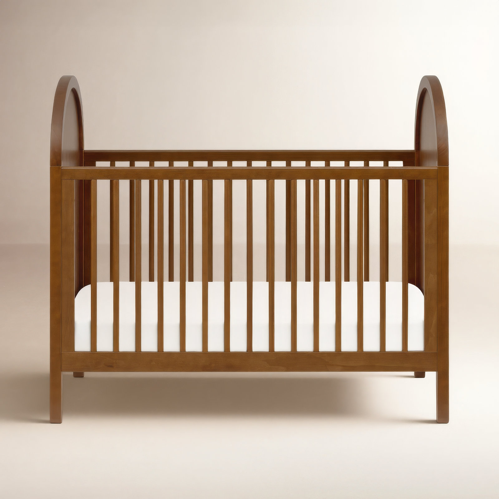 Bondi Cane 3-in-1 Convertible Crib with Toddler Bed Conversion Kit, Natural Walnut with Natural Cane