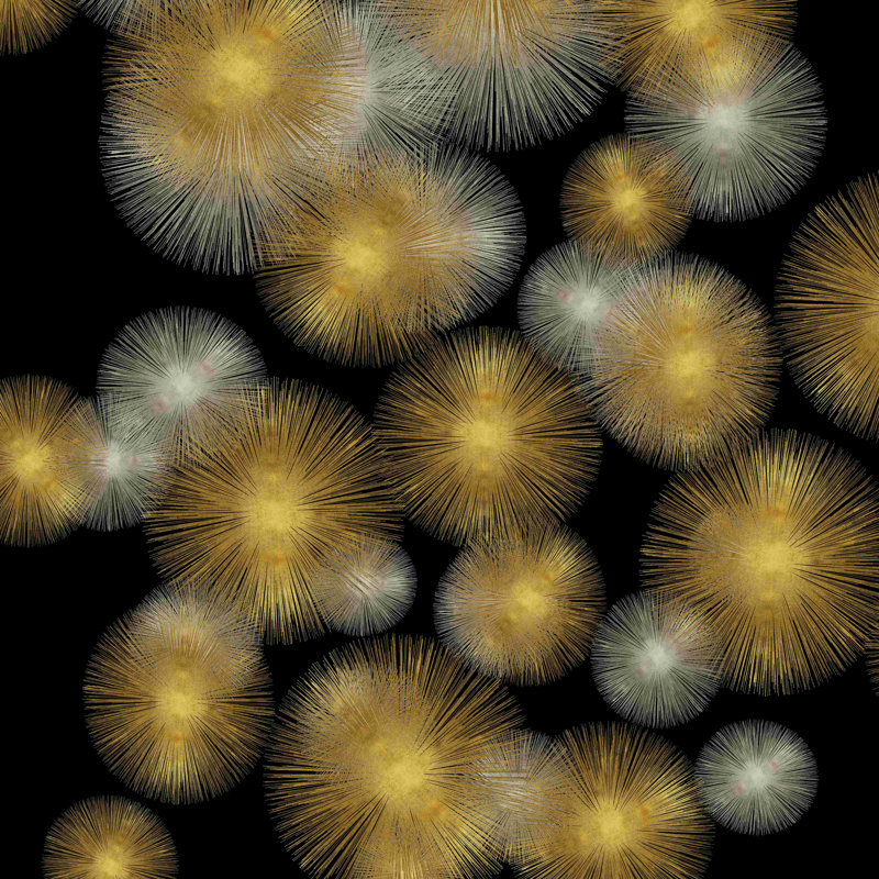 Flourish in Gold and Silver - peinture sur toile tendue, H 12 po x l 12 po