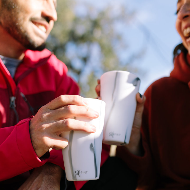 Silipint: Verres à pinte en silicone: Paquet de 2 tasses incassables en marbre de montagne
