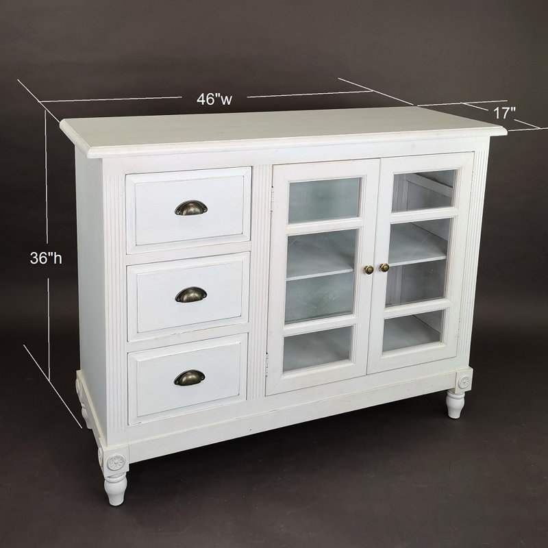 Haleyville 46'' Solid Wood Sideboard, Whitewash