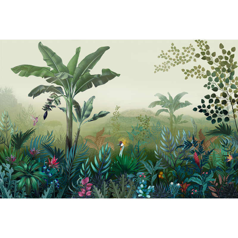 Papier peint floral vert tropical, L 37,92 po x l 57 po