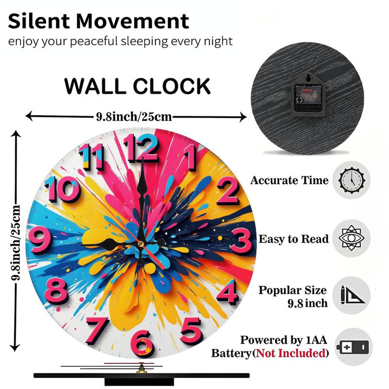 Horloge murale colorée