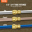 Raccords de tuyaux 1/2 "- 3/4" 12PC Laiton à passage droit pour l'air