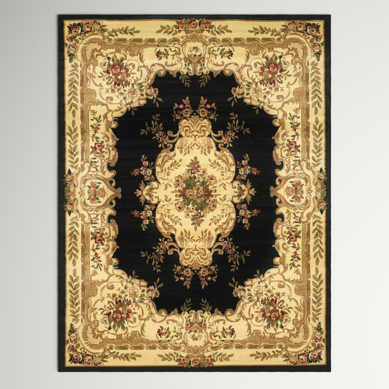 Tapis oriental noir Aracelia, Rectangle 7 pi 1 po x 10 pi, Black