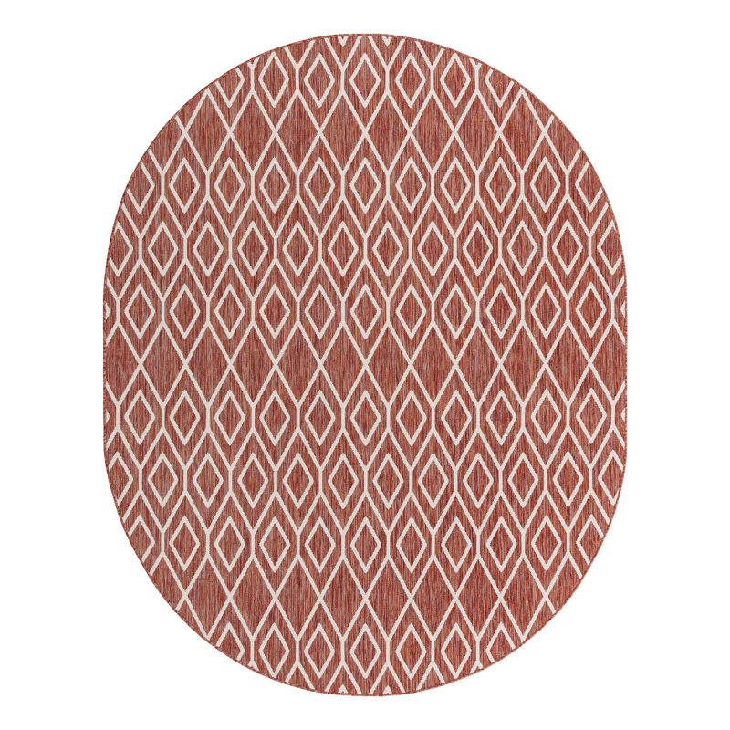 Darcella Turks and Caicos Indoor/Outdoor Rug, Oval 7'10" x 10'