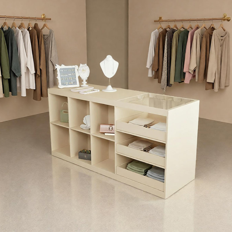 Présentoir ouvert moderne et multifonctionnel, Beige