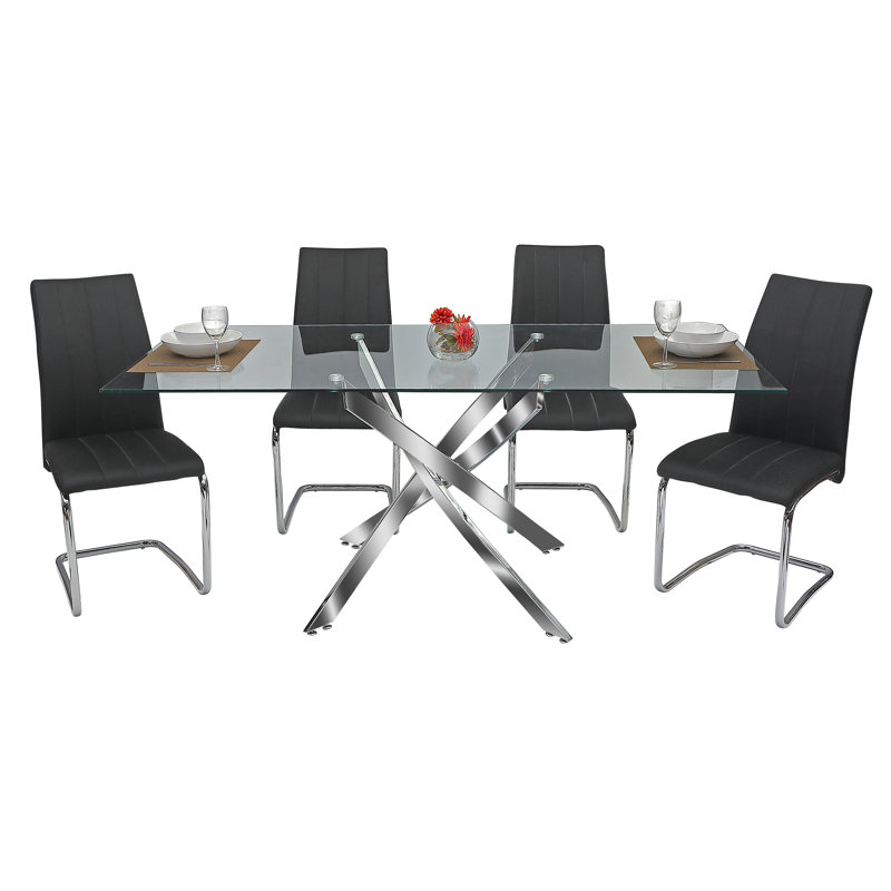 Ensemble repas pour 4 personnes Kirstin, 5, Noir