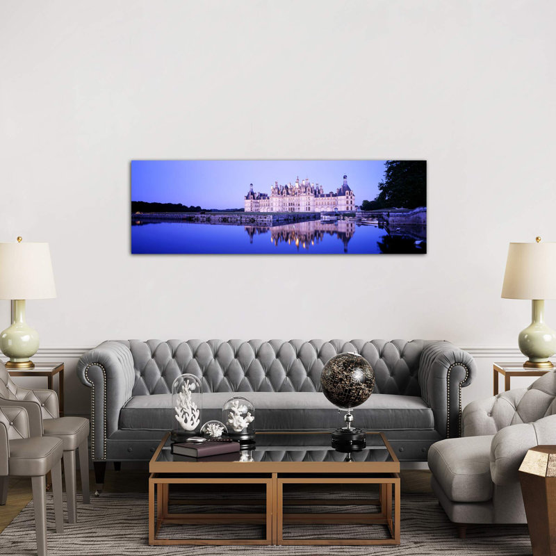 Chateau De Chambord At Dusk, Loire Valley, France by Panoramic Images - Wrapped Canvas Panoramic Print