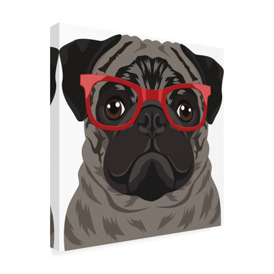 Pug Wearing Hipster Glasses 3 Modern & Contemporary