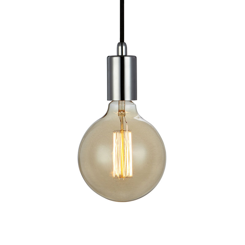 Sky 1 - Light Bulb Pendant, 8cm H x 4.5cm W x 4.5cm D, Chrome