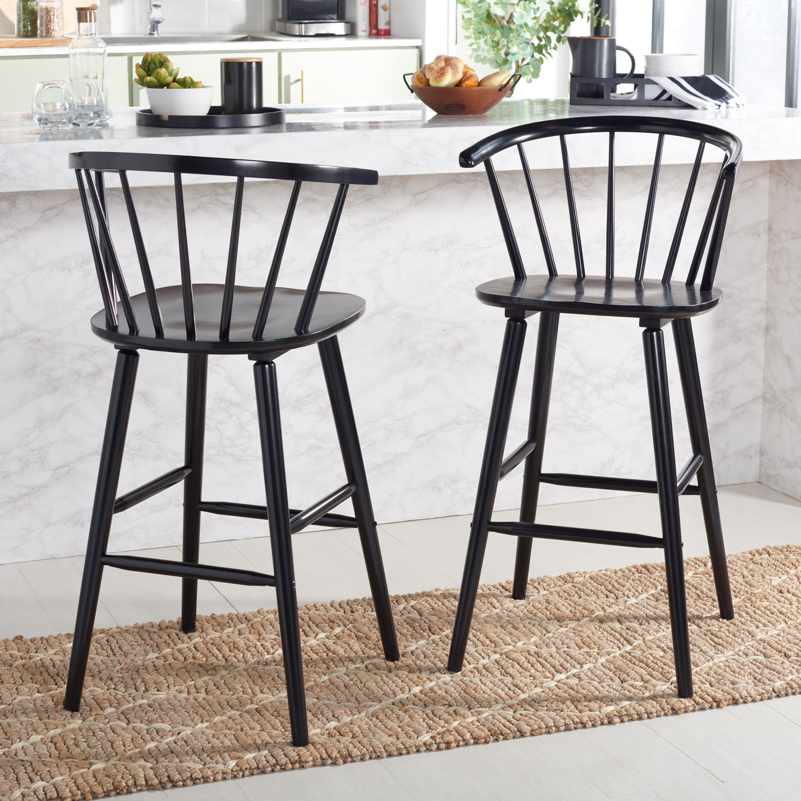 Sheffield Bar and Counter Stool, Black, Bar Stool (29" Seat Height)