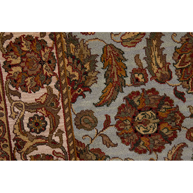 Tapis bleu et ivoire de haute qualité noué à la main Trinity