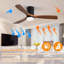 Ventilateur de plafond 52 pouces avec lumières et 3 pales en bois massif