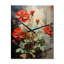 Horloge murale florale rouge-99632569