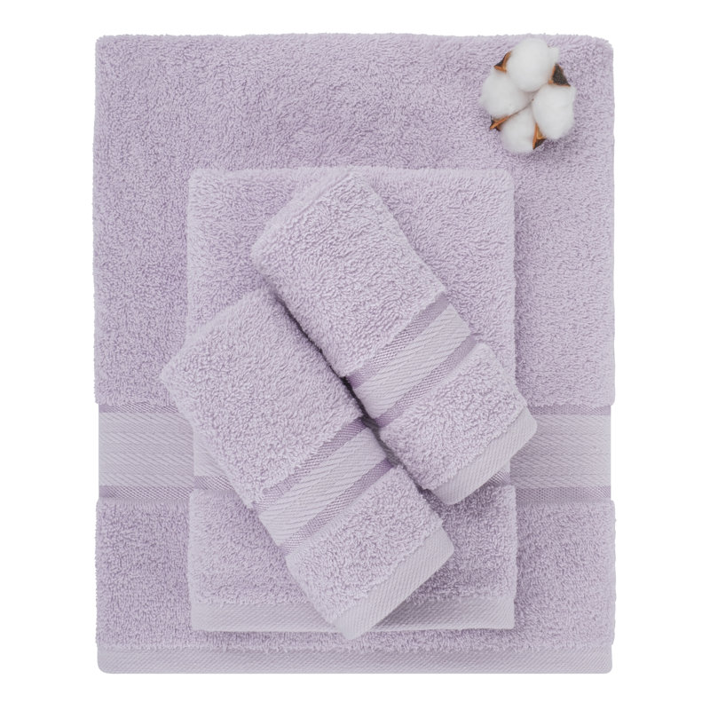 Ensemble de serviettes turques en coton 6 pièces Ashlay, Lilas