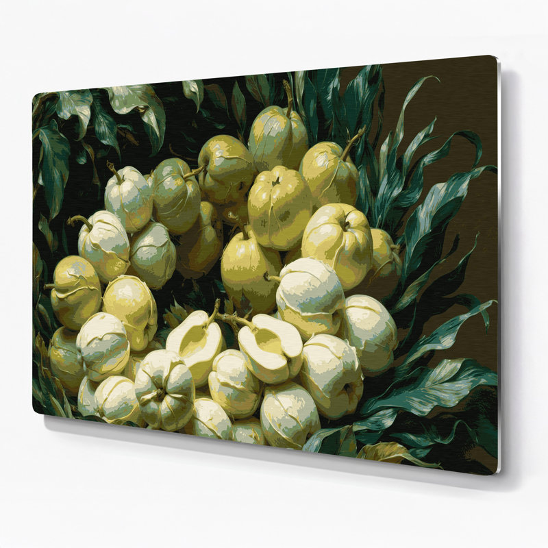 Art mural en métal Fruit vert Sapote, H 11 po x l 14 po
