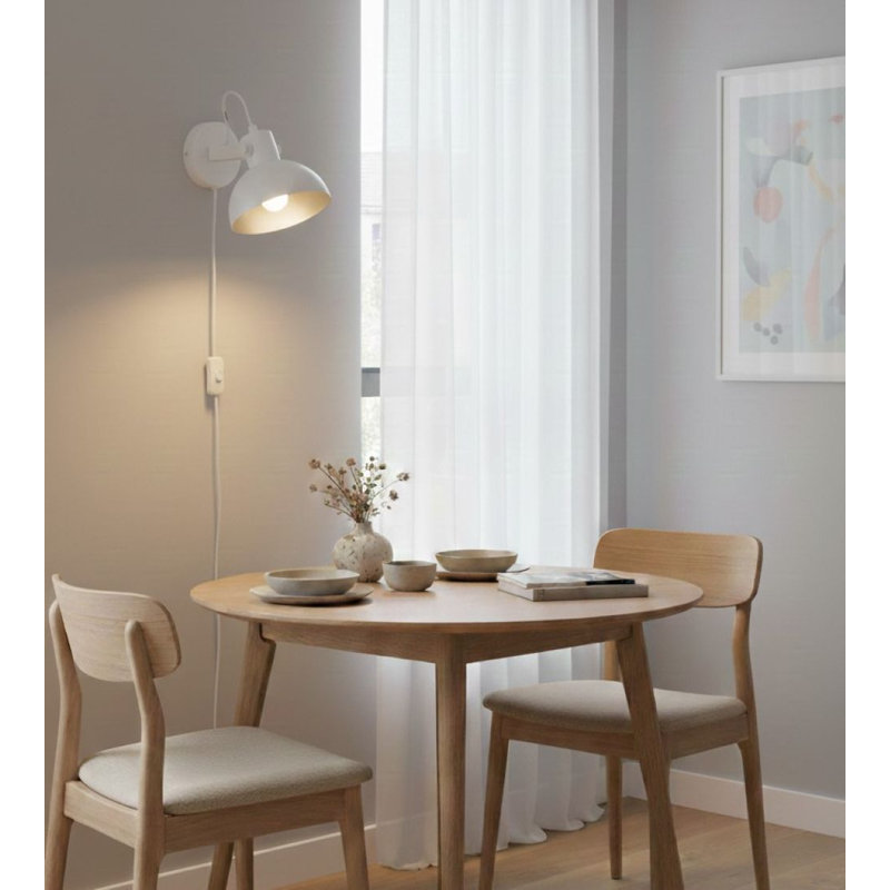 Plug-in Armed Sconce, White