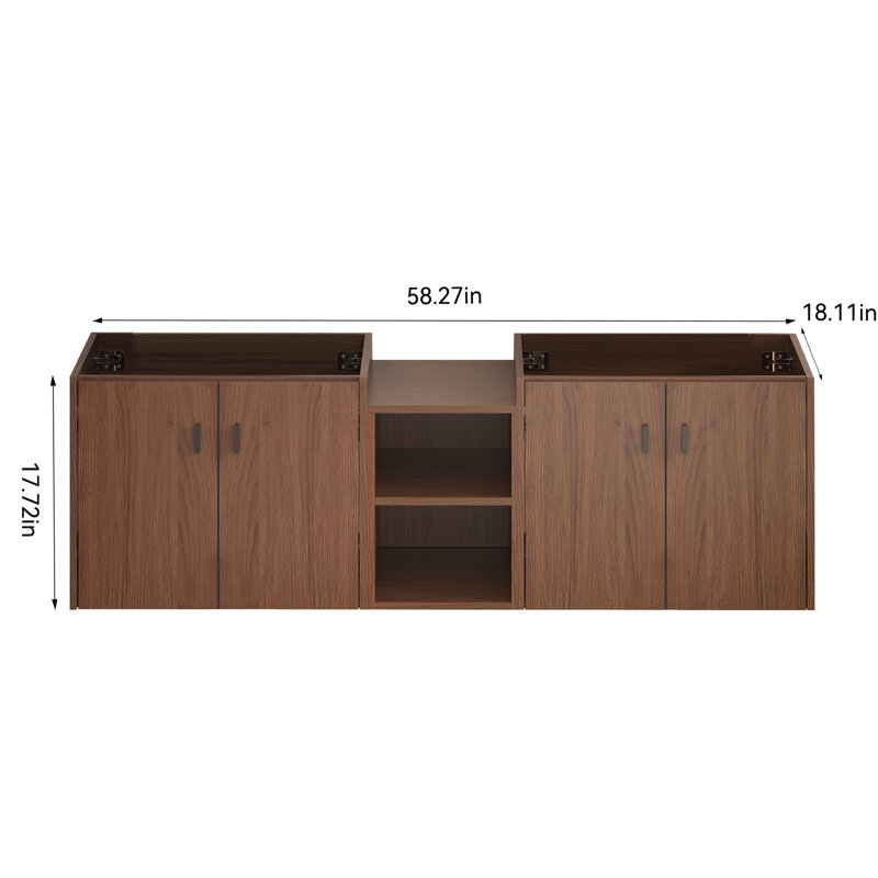 Meuble-lavabo 60 po à fermeture en douceur brun rougeâtre