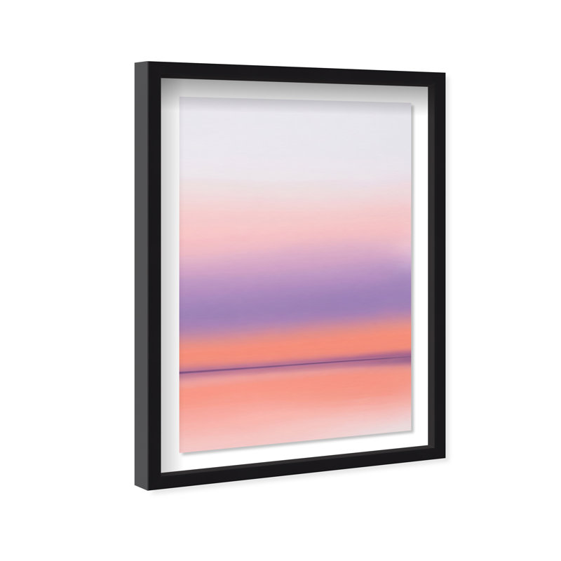 Peach Coastline Print by Oliver Gal, 37.5"H x 25.5"W, Black Shadowbox