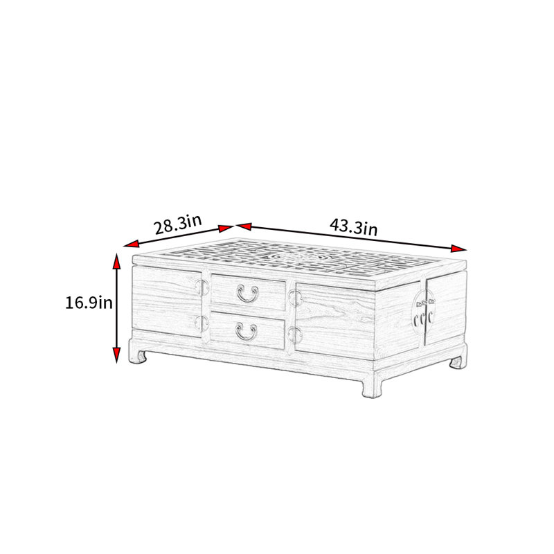 Nouvelle table basse de style minimaliste chinois, Brun