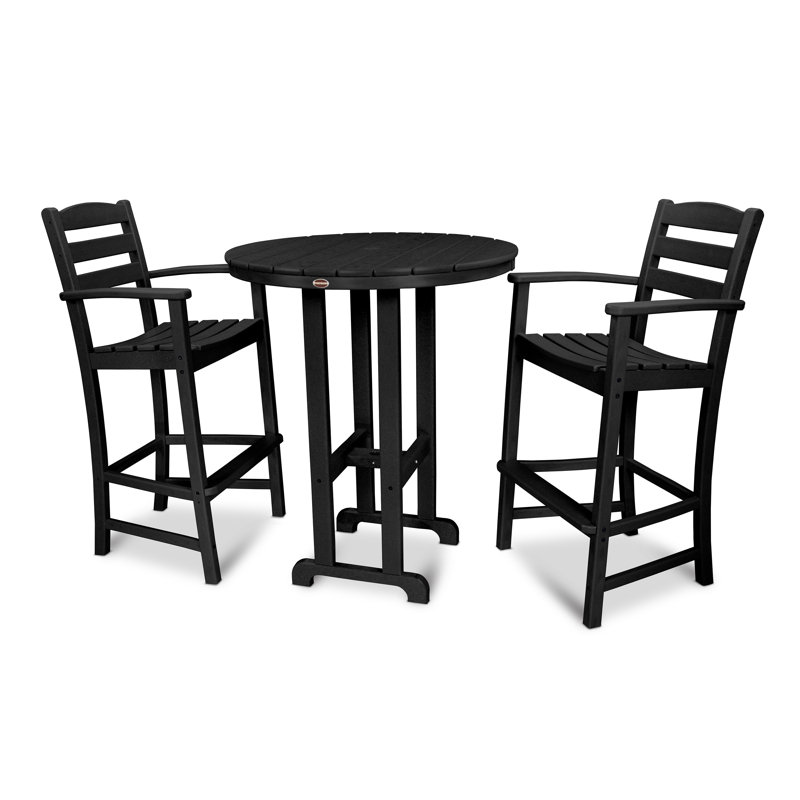 Ensemble de bar 3 pièces POLYWOOD La Casa Café, Noir