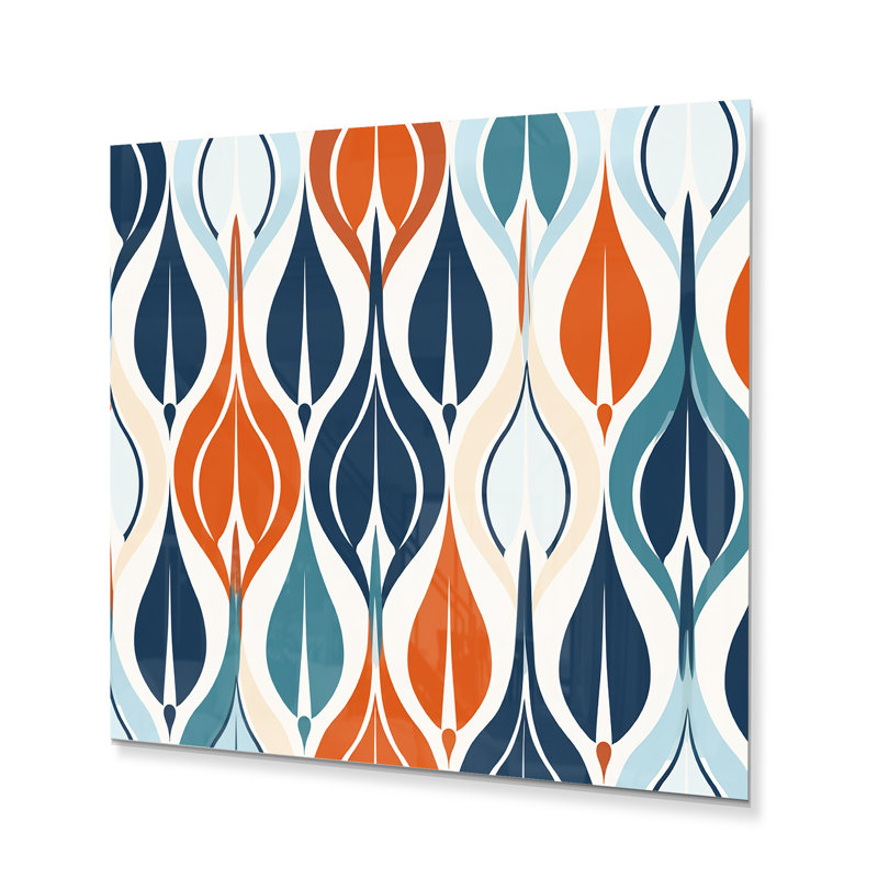 Orange And Blue Botanical Symphony I, 16" H x 16" W x 1" D