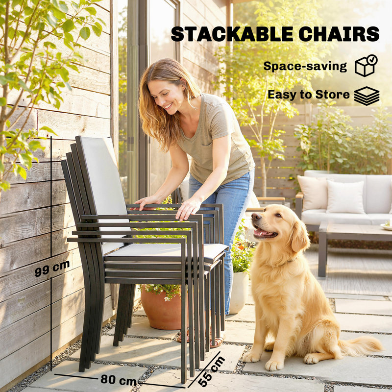 Steel Patio Dining Set Table,