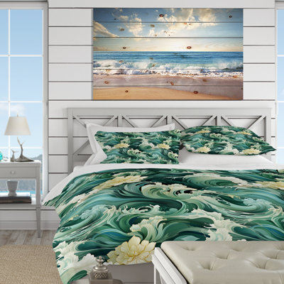 Ensemble de housse de couette Green Aquamarine Cascade Chann - Coastal