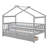 Gray Twin Size Wood House Bed Space Saving Drawers Safe Kids Bedroom-1517009848