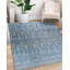 Tapis décoratif décoratif contemporain en laine noué à la main bleu Marrakech-108284989