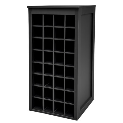 Armoire à vin noire modulaire, armoire de rangement pour buffet avec support à vin pour 32 bouteilles
