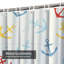Rideau de douche blanc avec 12 crochets Sailor Anchor-1361689631