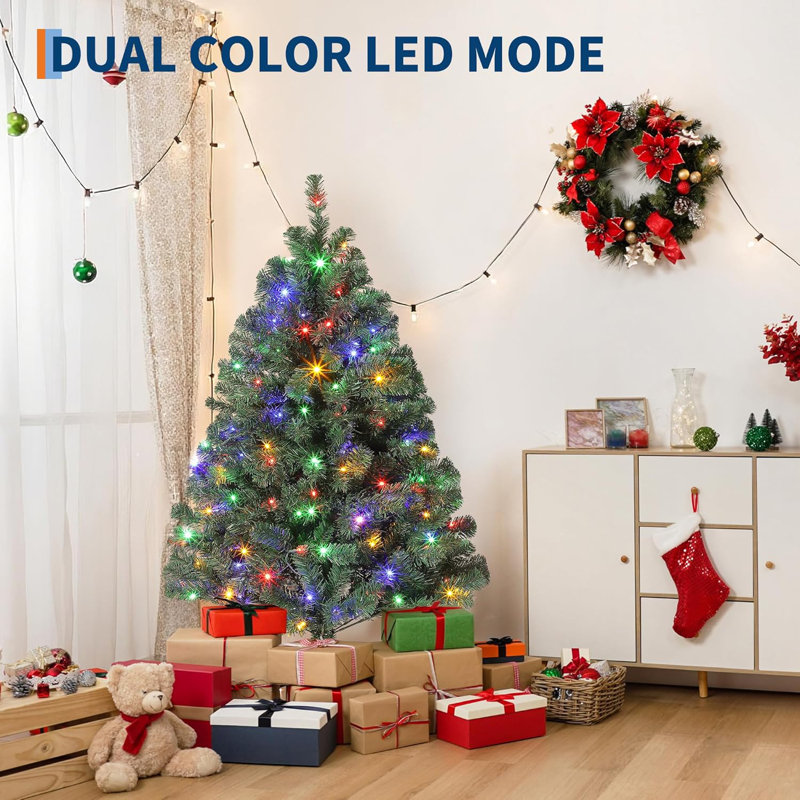 Arbre de Noël artificiel 6 pi 6 pi, petit arbre de Noël réaliste de qualité supérieure avec 380 branches, base en métal
