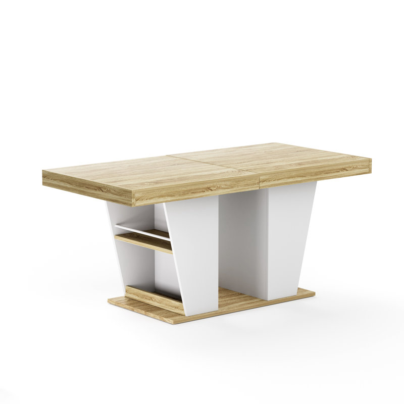 Table de salle à manger extensible de 78,7 pouces pour 8 à 10 personnes, table de cuisine rustique avec tablettes de rangement, table de salle à manger en bois à longueur réglable de style industriel pour la salle à manger, la cuisine et le bureau personnel