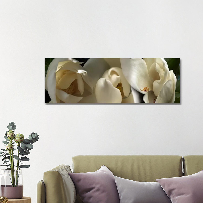 Magnolia Flowers #5 1 Piece Wrapped Canvas Panoramic Wall Art, 121.92 cm H x 40.64 cm W x 1.91 cm D
