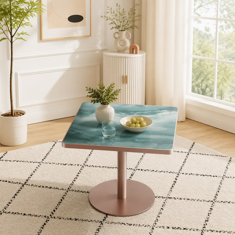 Table de salle à manger en pierre frittée 31,5 po, Rond