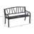Outsunny 50" Metal Garden Bench, Black Outdoor Bench For 2 People, Park-Style Patio Seating, Decor With Smooth Armrests, Slatted Seat And Backrest, Black