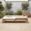Chaise longue d'extérieur réglable en bois d'acacia à 5 positions avec coussins épais, fauteuil inclinable pour piscine ou balcon-1069668947