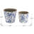 Blue Floral Ceramic Planters, 2 - Piece , Complement And Eclectic Themes, 6.3 Inches Tall White Ideal For Indoor Decor, Of Two, High