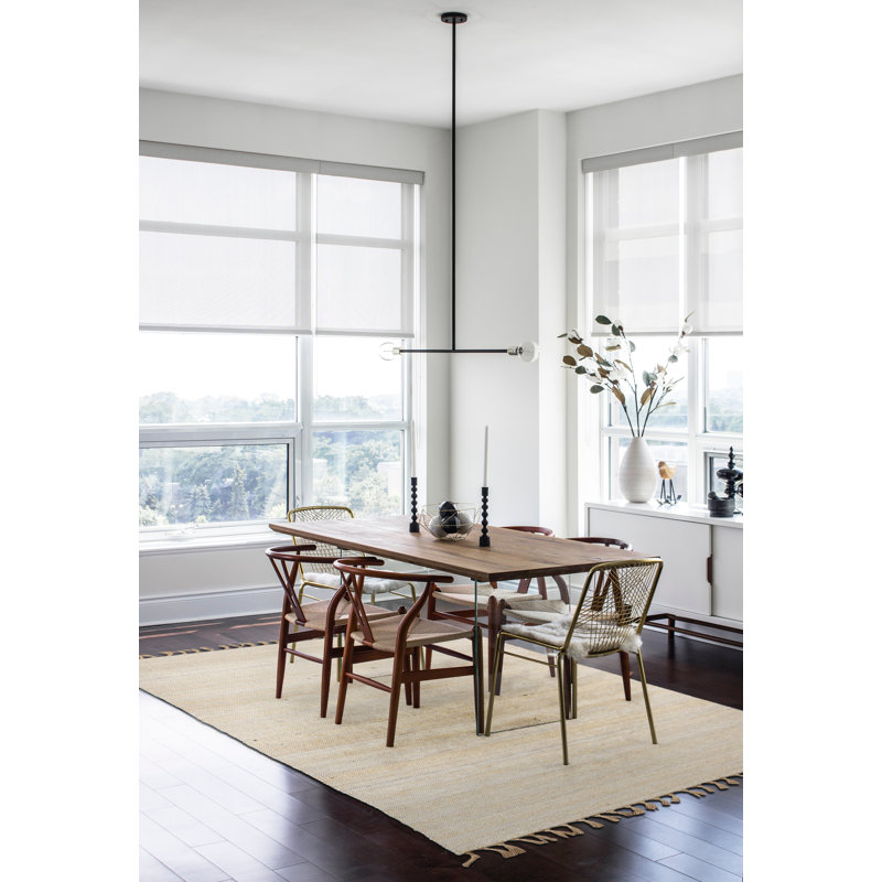 Brogan Berber Reversible Ivory Wool Area Rug with Jute Core and Jute Fringe, Rectangle 3'5" x 5'5"