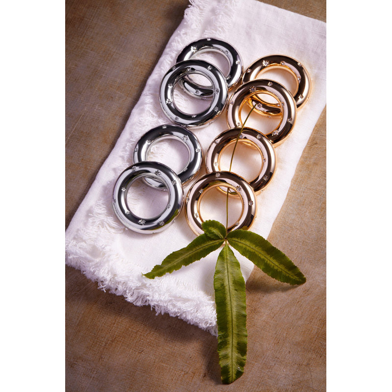 Set of 4 Stars Napkin Jewels, Gold