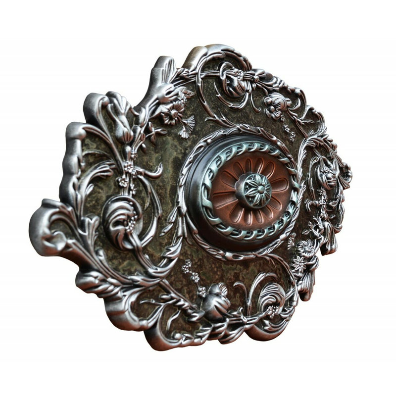Silver Diamond 30" D Polyurethane Hand Painted Ceiling Medallion