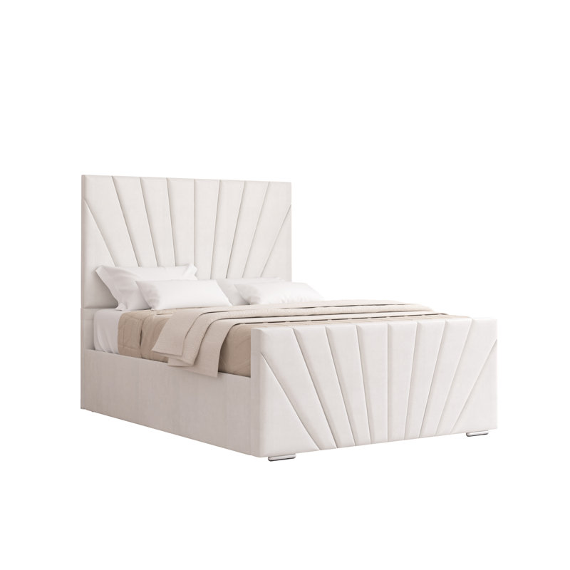 Aayanah Upholstered Bed, Super King (6'), White
