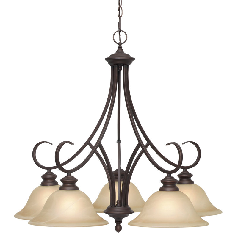 Lustre 5 lumières à abat-jour Emory