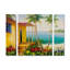 «Key West Villa» par Clidy, ensemble de 3 reproductions d'art sur toiles tendues Clidy-20098109
